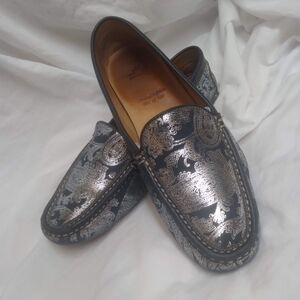 Peter Millar Blue Suede Leather Slip On Loafers Womens Size 9